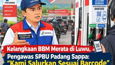 Kelangkaan BBM Merata di Luwu, Pengawas SPBU Padang Sappa: Kami Salurkan Sesuai Barcode